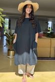 Made in Italy Milo Cotton Slouch Sac Dress Black